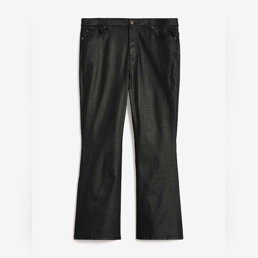 NWT Curvy-Fit Black Coated High-rise Flared Leg Jeans Plus Size